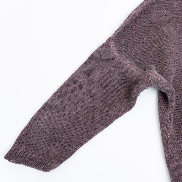 Grizas Washed Linen Sweater Oversized Purple Brown Lagenlook Boho - Picture 14 of 16